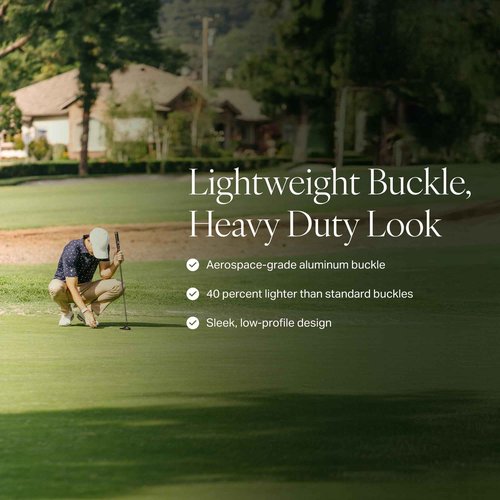 Nexbelt Go-In Winner 2.0 Golf Ratchet Belt – Lightweight Aluminum Buckle – For Casual Wear & Golfing (Fits up to 50") - Cognac