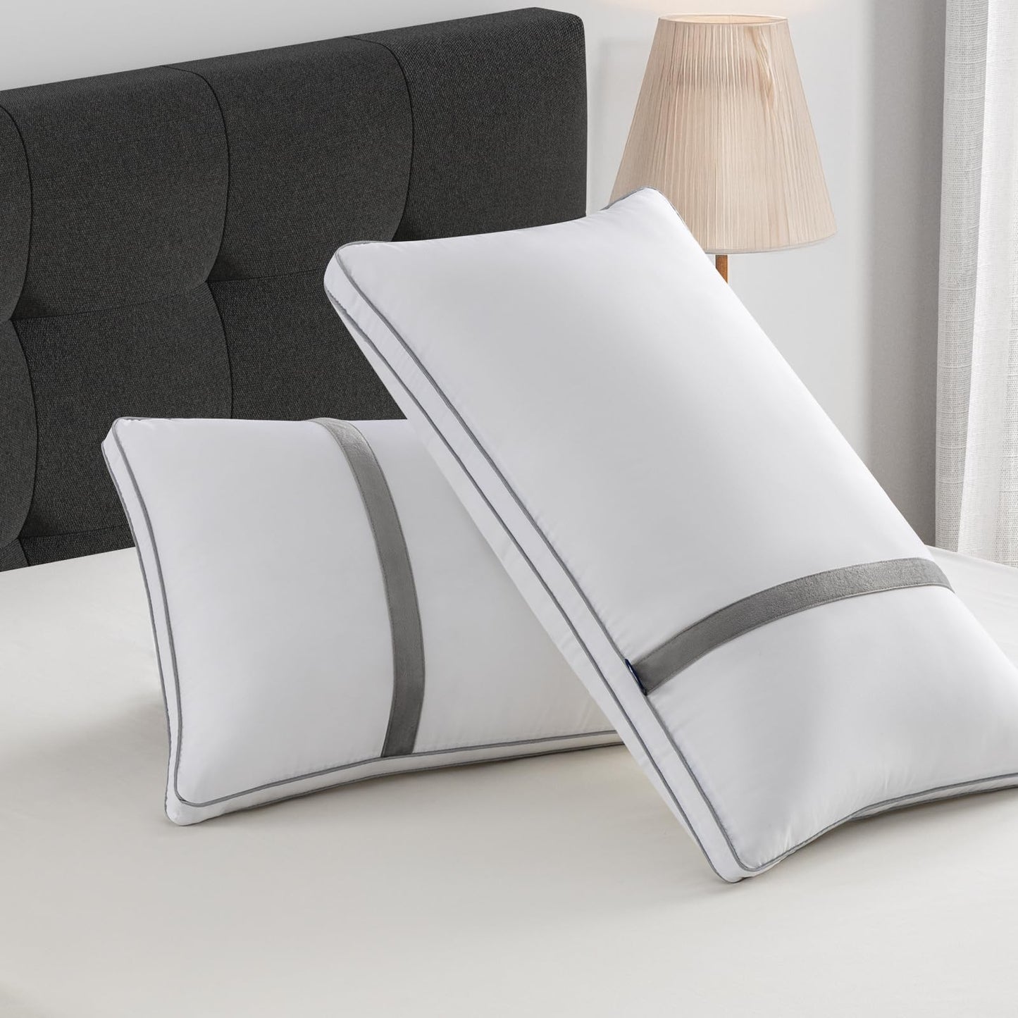 BedStory Pillows for Sleeping 2 Pack, Hotel Quality Bed Pillow King Size, Down Alternative Pillows with Ultra Soft Fiber Fill, Good for Back and Side Sleepers