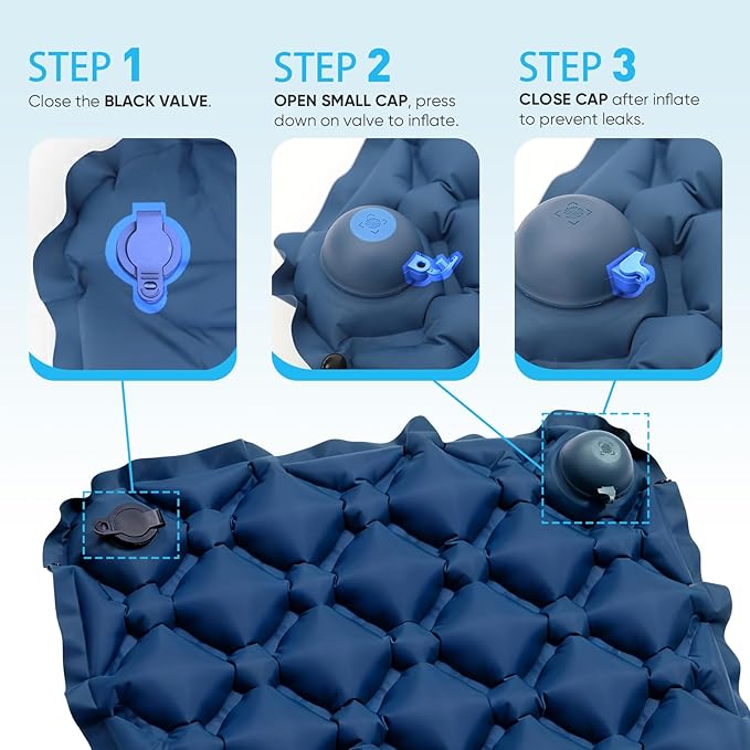 Sekey Pump Up Inflatable Seat Cushion, Portable & Lightweight Airplane Seat Cushion, for Long Flights Stadium Camping Office Travel
