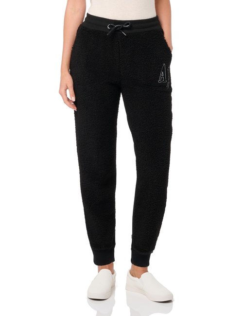 Armani Exchange Women's Collegiate Capsule Teddy Sweatpants, Black, Large
