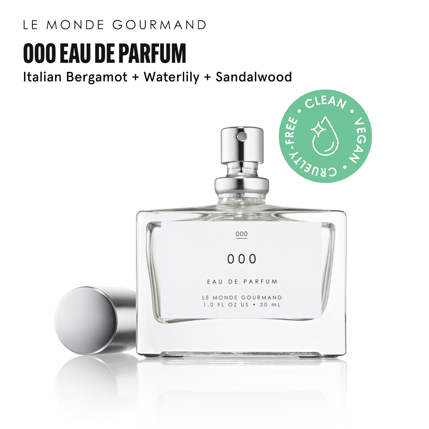 Le Monde Gourmand 000 Spray Eau de Parfum with Sandalwood, Bergamot, Water Lily Perfume Notes - 1 fl oz (30 ml)