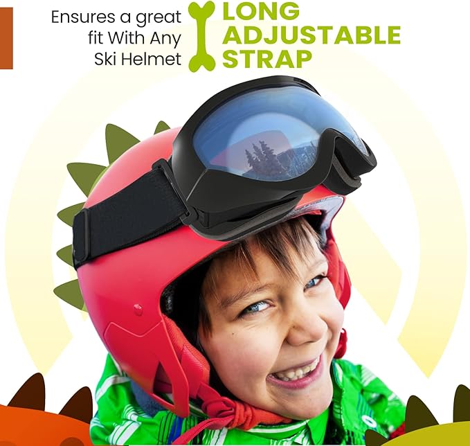 OutdoorMaster Kids Ski Goggles - Helmet Compatible Snow Goggles for Boys & Girls with 100% UV Protection