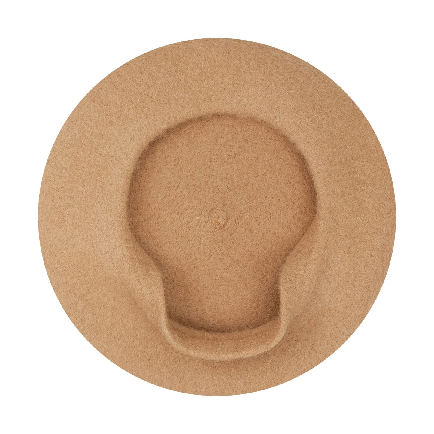 Gllutt Wool Beret Hat French Style Women Solid Color Thicken Warm Multiple Wear Ways 90% Wool (Camel)