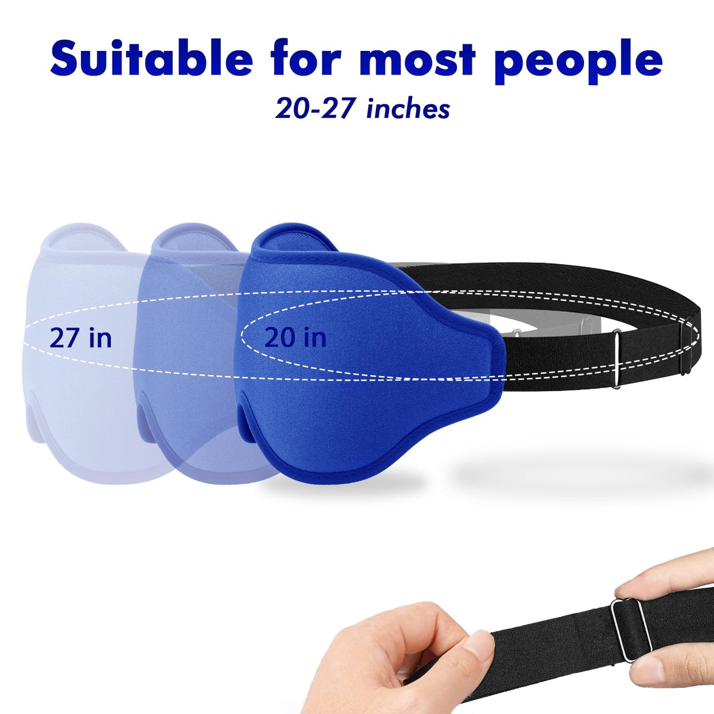 Sleep Eye Mask for Men Women, Lash Extensions 3D Sleeping Mask, Travel Blackout Night Blindfold Eye Shade Cover with Adjustable Strap (Blue-3D)