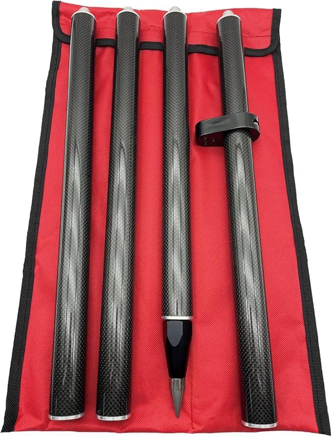 LS2015 1.8M Land Surveying Equipment RTK Carbon Fiber Surveying Prism Pole, 4 Section Survey Pole, with 5/8X11 Thread, 4 S...