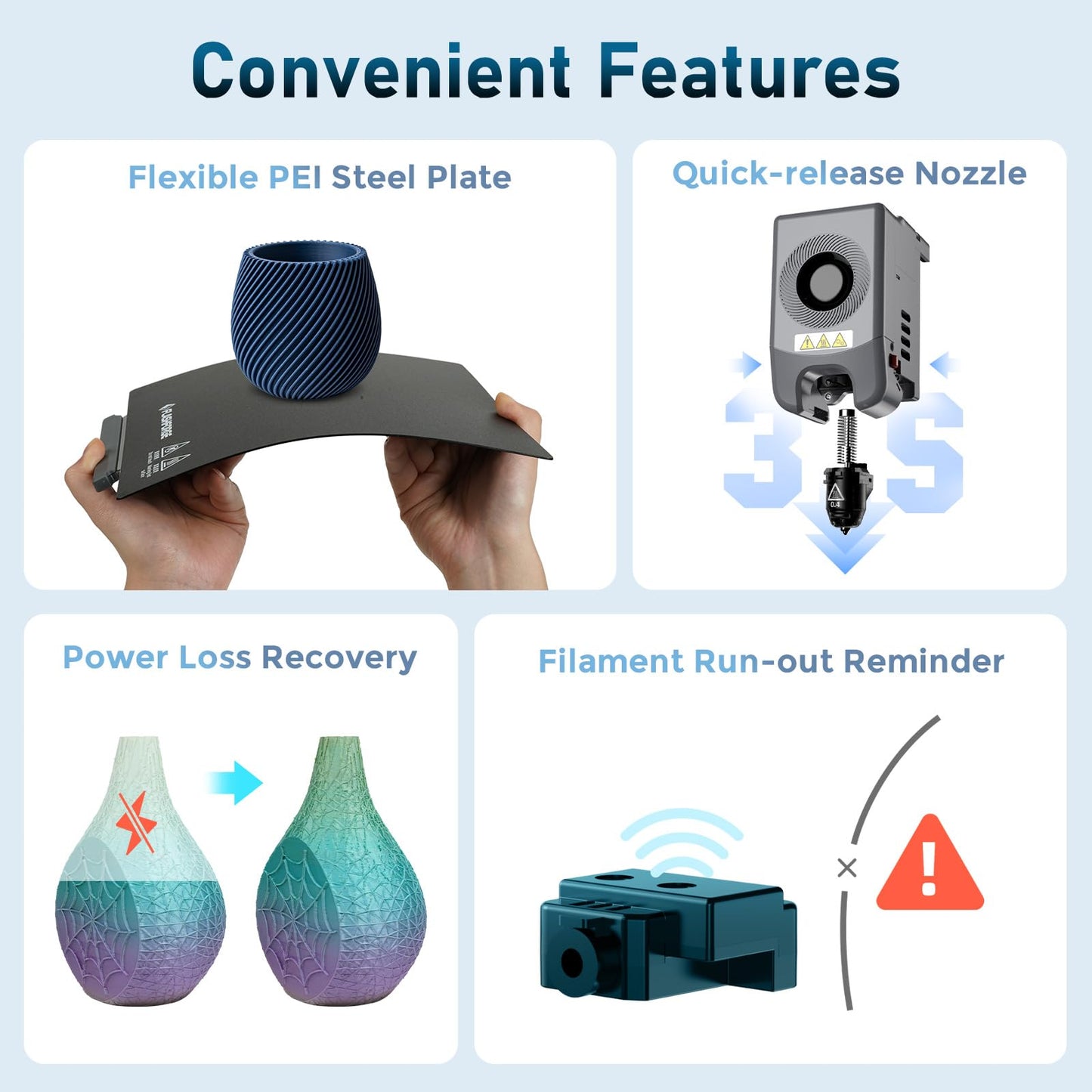 Flashforge Adventurer 5M Pro 3D Printer: 600mm/s High-Speed Printing, Auto Bed Leveling, Quick-Release Nozzle, Removable PEI Plate & Dual Filtration System, 8.7"x8.7"x8.7" Build Volume