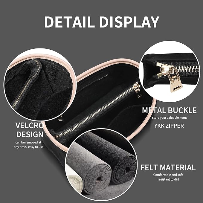 Doxo Purse Organizer Insert, Bag Organizer for Tote & Handbags, Bag in Bag, Perfect for LV Speedy 20,Alam BB,Petit Noe and More(Black,Small)