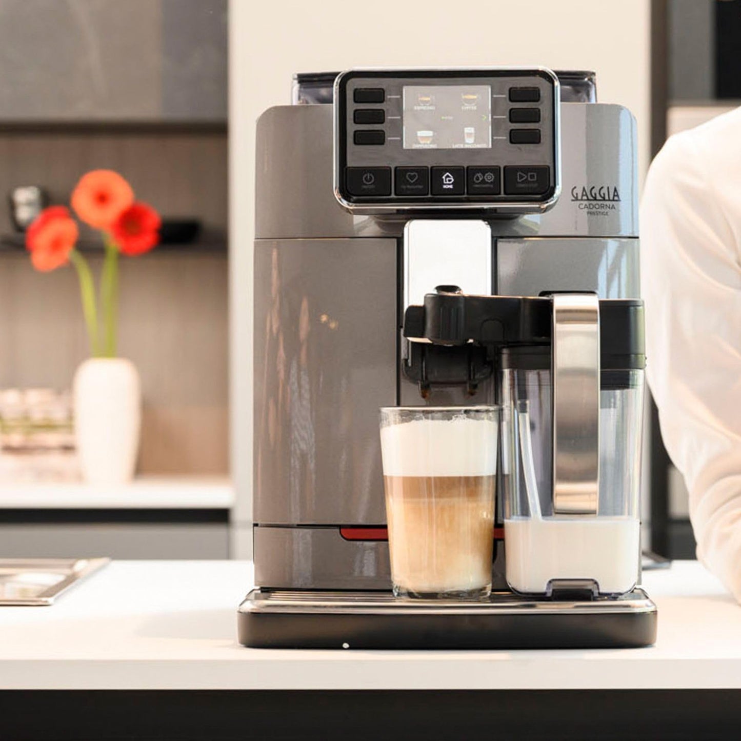 Gaggia Cadorna Prestige Super-Automatic Espresso Machine, Medium, 60.8 fl.oz. Anthracite