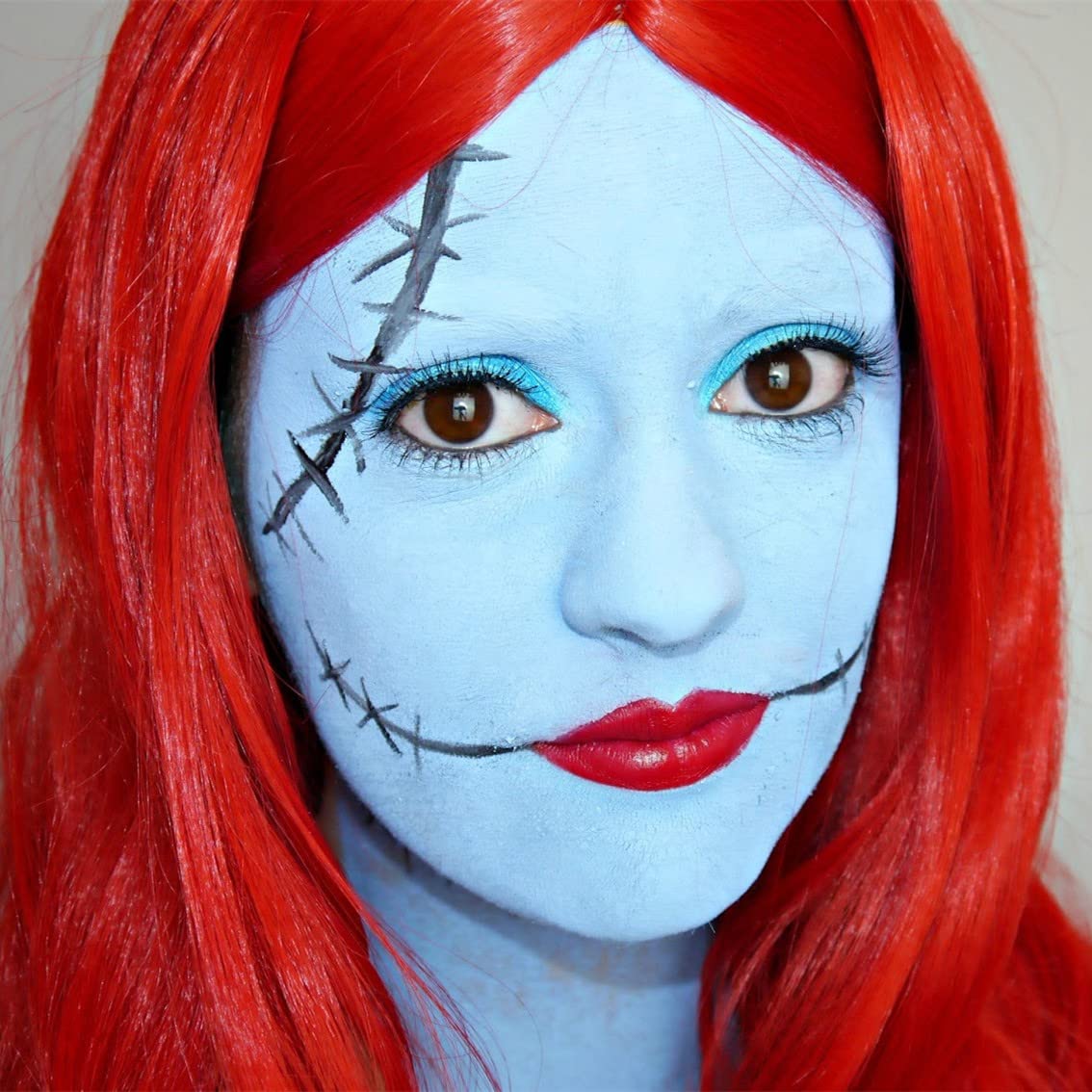 Mysense Light Blue Face Body Paint Makeup,Water Activated Painting for Adults Children Sally Corpse Bride Cosplay SFX Costume Fe