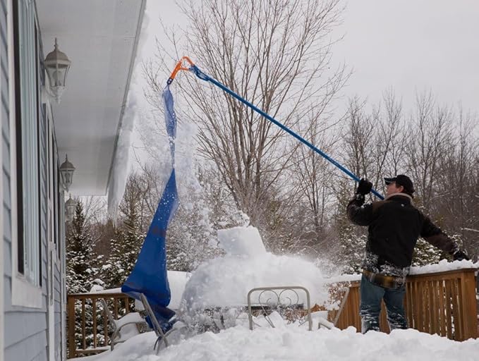 Avalanche! Handle Extension Kit - Extends Snow Roof Rake by 8 Foot - Large - 4 Piece - Blue - AVA-HK