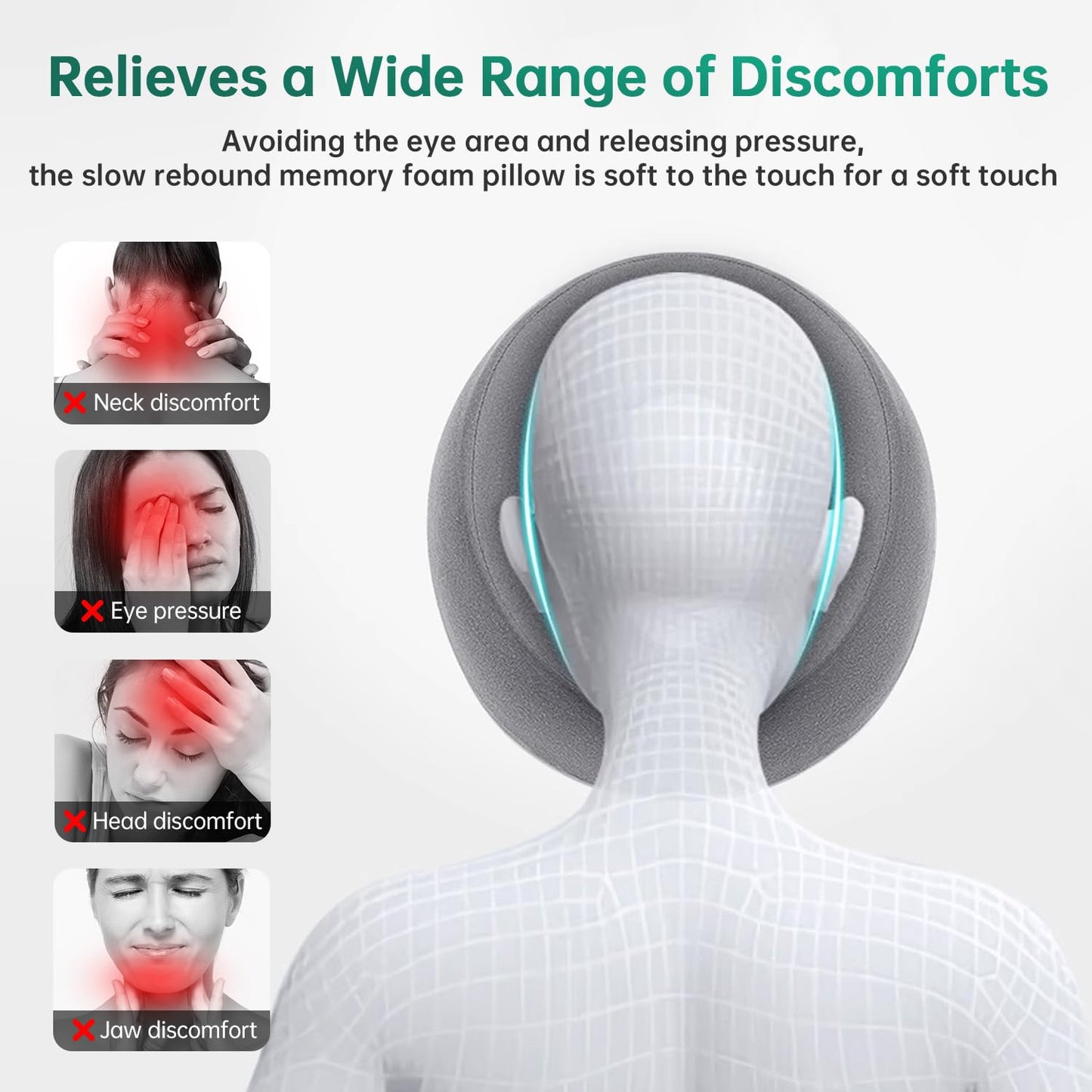 Face Down Pillow Massage Headrest for Bed,Pillow with Air Vent, Face Cradle, Massage/BBL Pillow After Eye Surgery Adjustable Memory Foam Stomach Sleeping Pillow for Rest and Recovery Reimagined