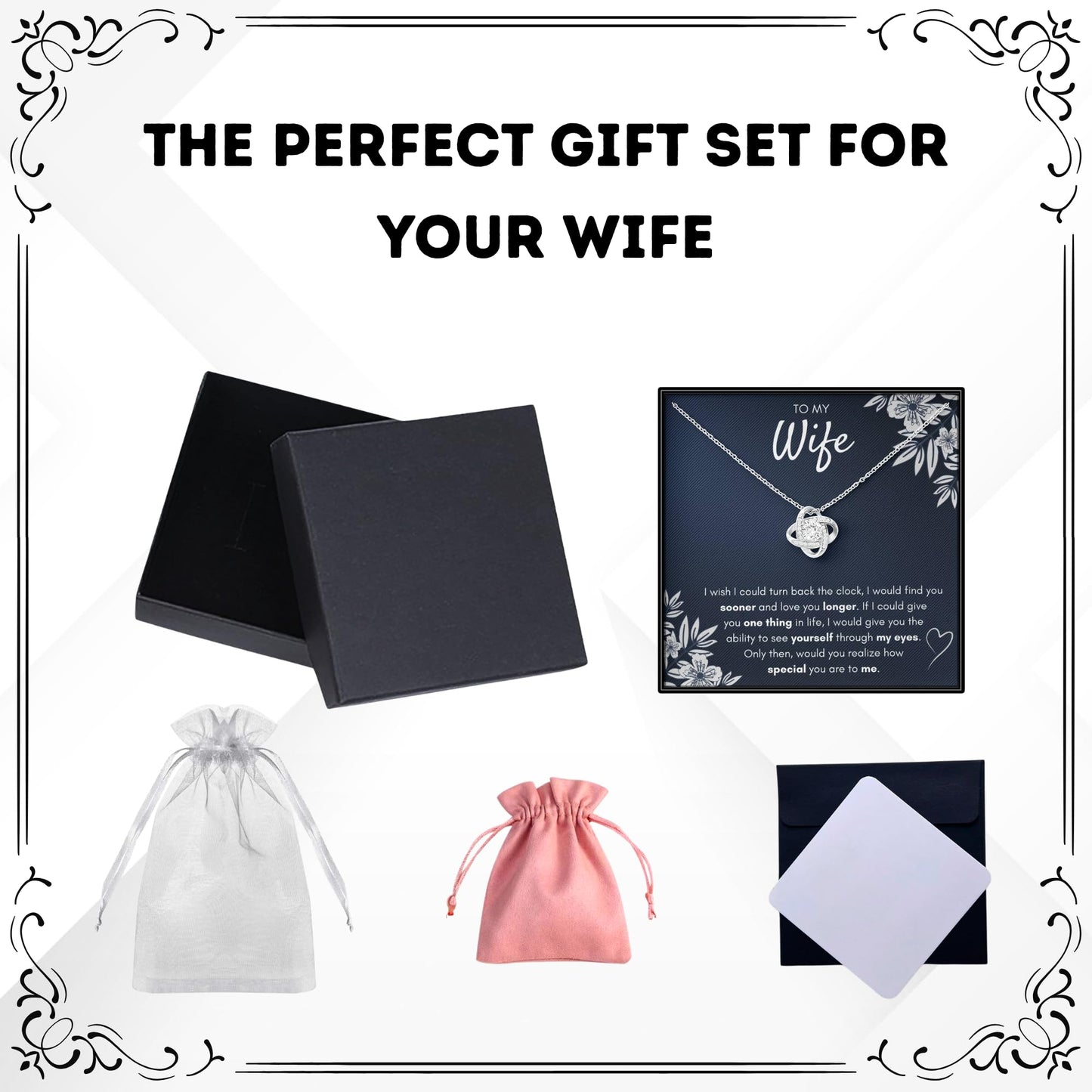Gifts For Wife Birthday Gifts From Husband Necklace Valentines Day Find You Sooner Jewelry Box Pendant Personalized Custom Made Romantic Gift For My Best Wife Ever (Standard Box, Sooner Gift Set)