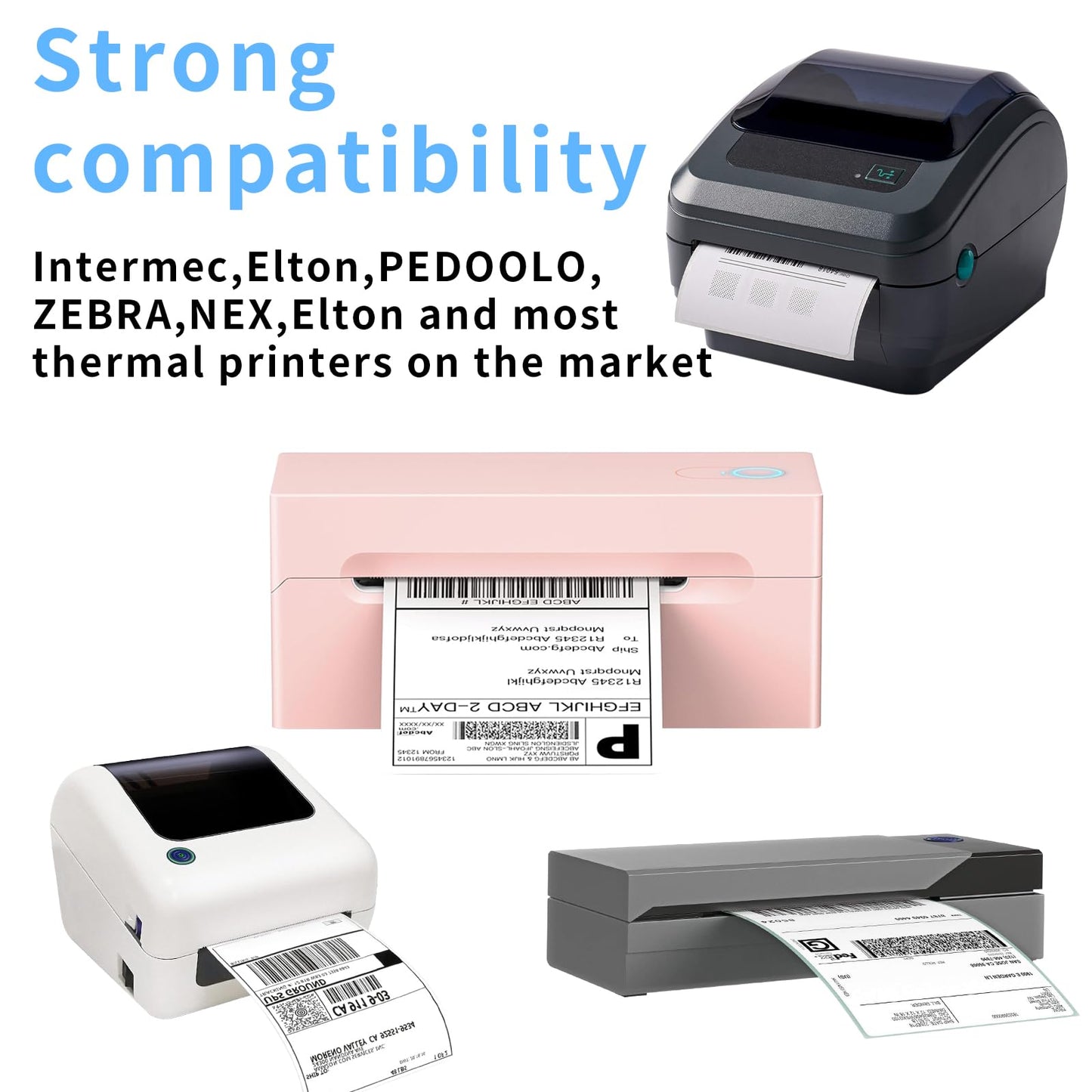 Direct Thermal Label-Shipping Label 4x6-NefLaca Thermal Printer Sticker 4"x6",Compatible with Rollo,Nelko,Zebra. MUNBYN Printer(Pack of 500 Labels)