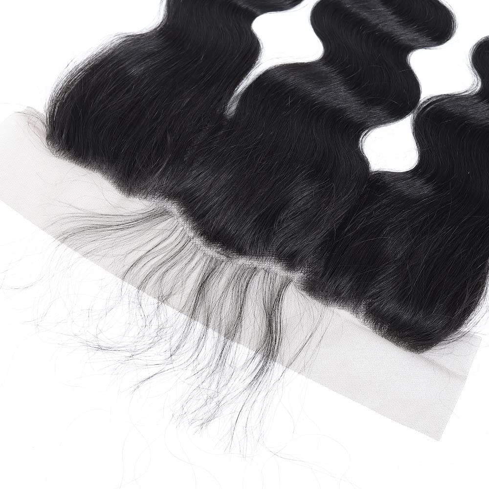 13x4 Ear to Ear Transparent HD Lace Frontal Closure 12A Unprocessed Brazilian Virgin Body Wave Human Hair Frontal 150% Density F