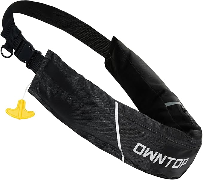 Owntop Automatic/Manual Inflatable Swim Belt Pack, Manual Convertible Swim Jacket for Adults, 24g CO2 Cylinder Included, L...