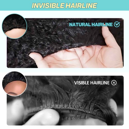 UMEGIRL Half Wig Human Hair Burmese Curly Wig for Women 250 Density 3 In 1 Seamless Flip Over Half Wigs Beginner Friendly Glueless Wigs Human Hair with Spiral End Natural Color 16 Inch