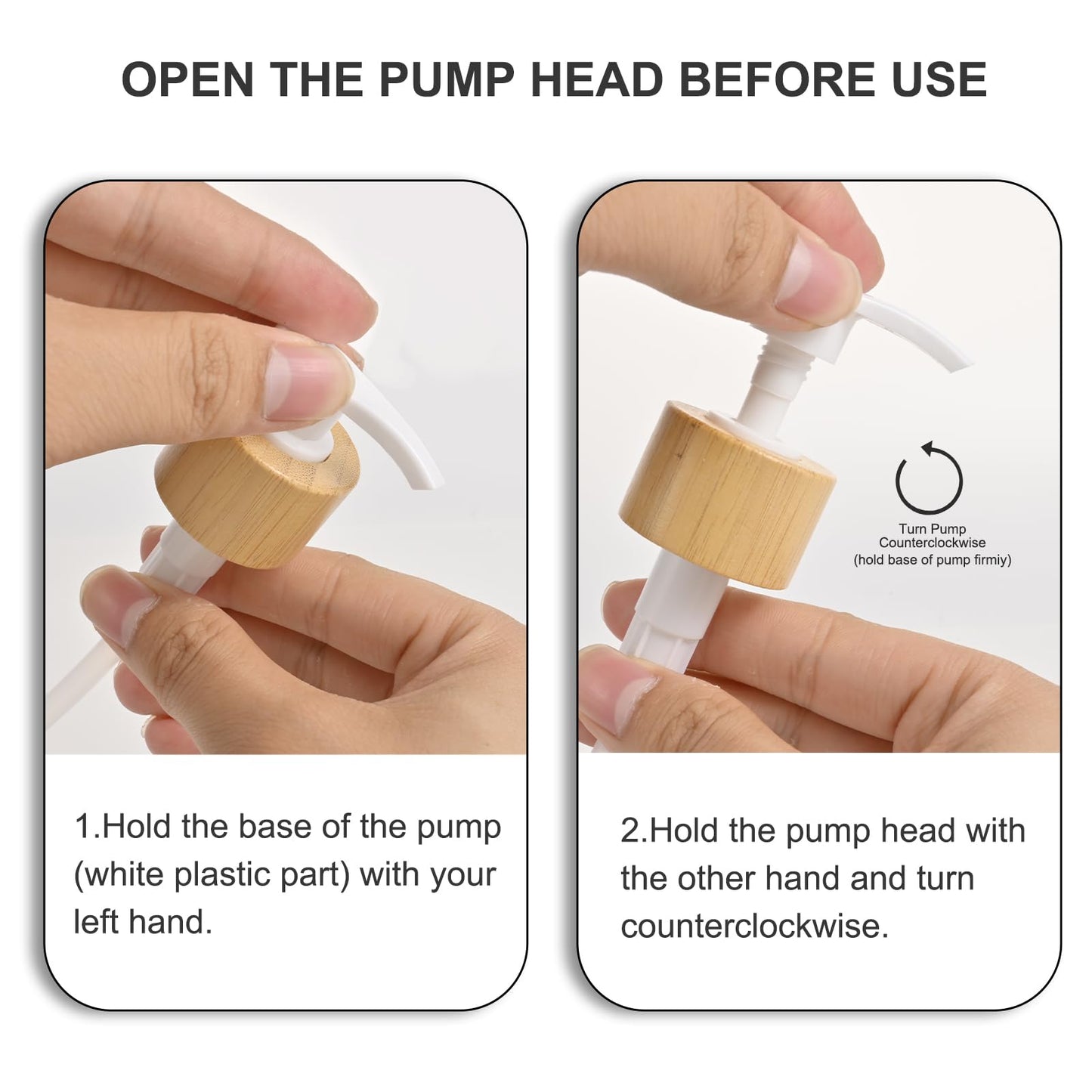 2 Pack ViserVita Glass Hand Soap Dispenser Set with Bamboo Pump, Elegant Refillable Liquid Dish Soap Dispenser, Perfect for Kitchen Sink and Bathroom Decor