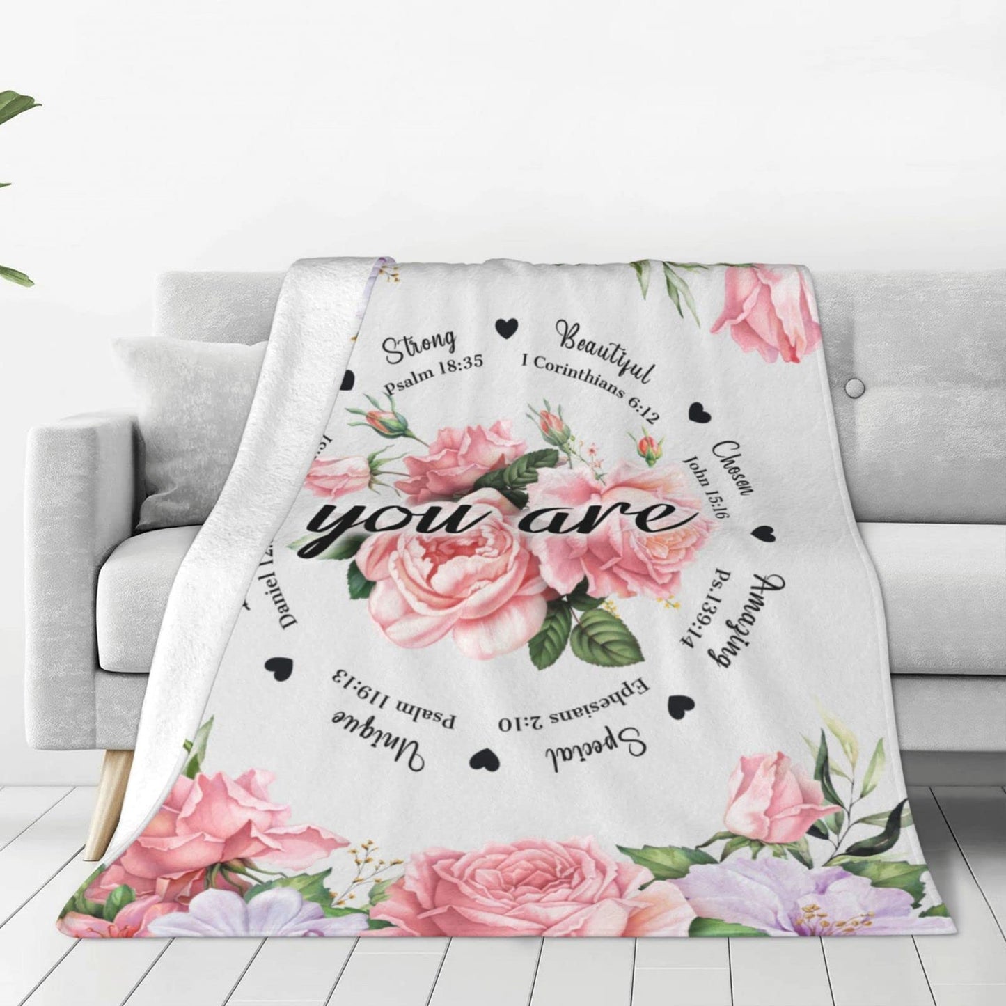 Christian Birthday Gifts for Women Friends Blanket 60"x50",Unique Inspirational Religious Catholic Spiritual & Baptism Comformation Gifts for Girl Godmother Mom Sister