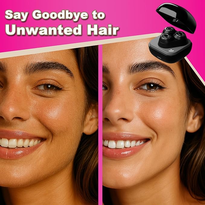 Youbella Facial Hair Removal for Women, 3D Floating Blade Rotary Razor, Wet/Dry Electric Shaver, Portable & USB Rechargeable Epilator Hair Remover for Face, Upper Lip, Chin, Arms & Legs (Black)