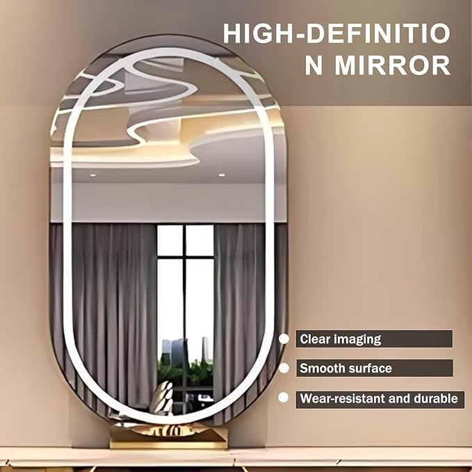 Golden Salon Station for Hair Stylist (Oval LED Mirror)(Storage Cabinets), Barber Station with Light Luxury Style