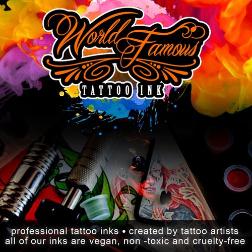 World Famous Tattoo Ink - Pitch Black Tattoo Ink - Professional Tattoo Ink & Tattoo Supplies - Skin-Safe Permanent Tattooing in Bold, Black Shade - Vegan & Non-Toxic (8 oz)
