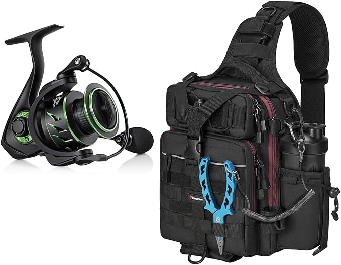 Piscifun Viper X Spinning Reel Bundle with Fishing Sling Bag