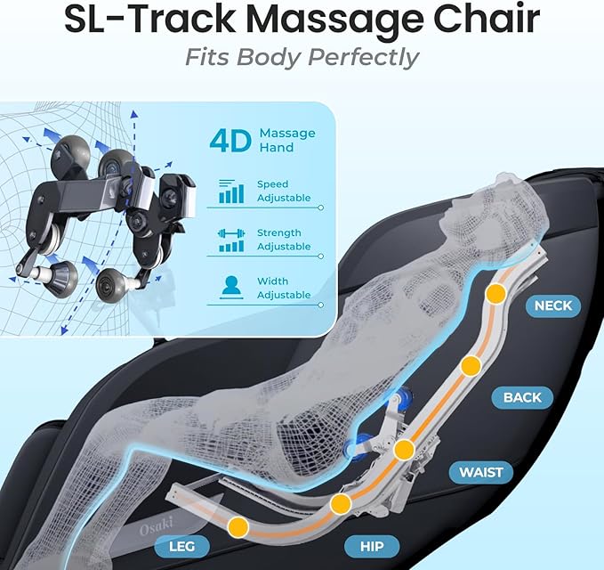 Osaki Vibe 4D l 4D Massage Mechanism l Automatic Body Scan l Deep Calf-Kneading l Space-Saving Technology l 3-Stage Zero Gravity l 32-Cell Full Body Air Massage (Brown)
