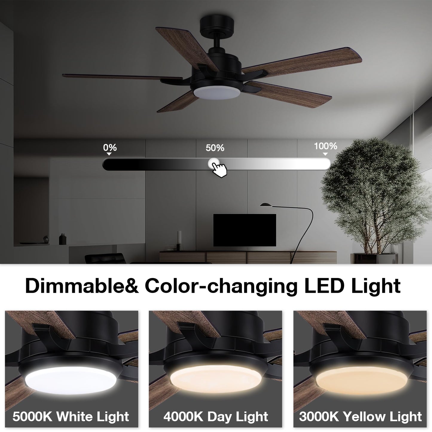 Cumilo 52    Smart Ceiling Fanswith Lights Remote Control,Quiet Dc Motor,Outdoor Indoor Modern Farmhouse Ceiling Fan Work With A