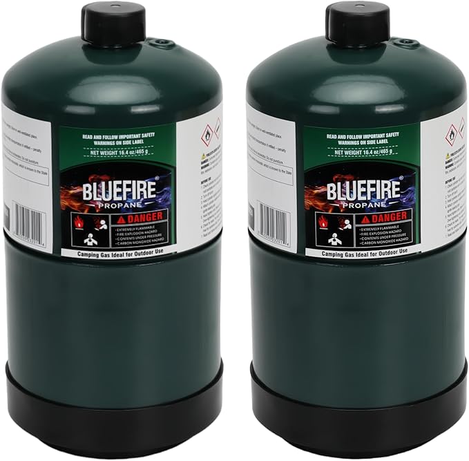 KOMAN BLUEFIRE 16.4 oz Propane Tank Camping Propane Tank Portable Canister Propane Gas Tank Small Propane Tanks for Campin...