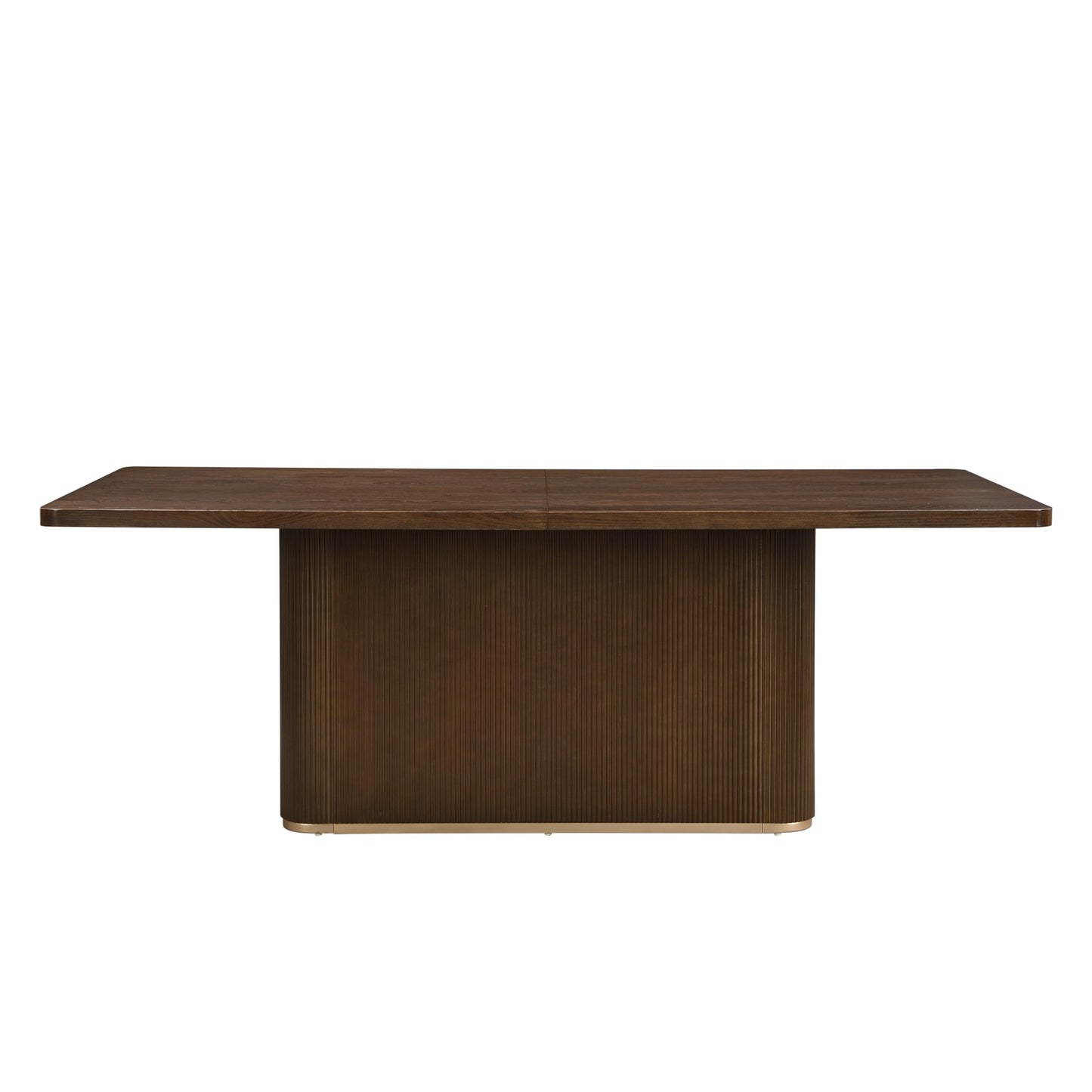 Christopher Knight Home Scout 84 Inch Dining Table for 6 People, Modern Kitchen Table with Pillar Legs, Wooden Rectangular Spacious Dinner Furniture for Dining Room, Home Office, Walnut
