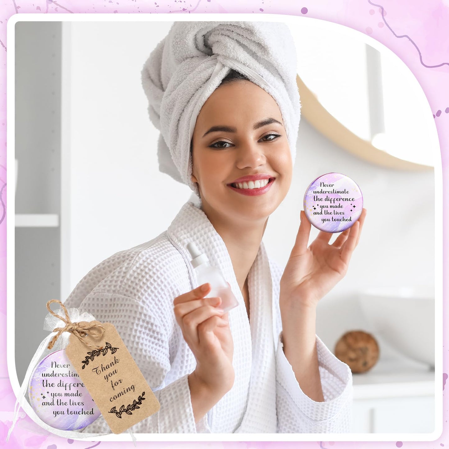 Tradder 50 Sets 2. 76  Compact Mirrors Bulk Inspirational Appreciation Women Employee Gifts Small Purse Pocket Makeup Mirrors fo