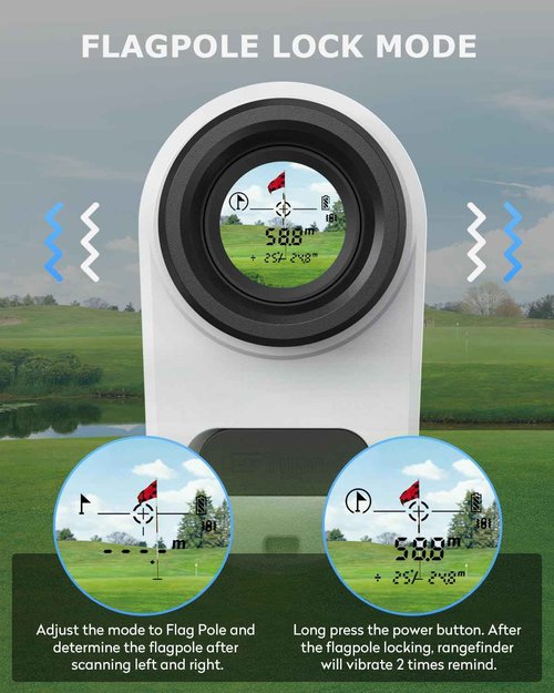 Golf Rangefinder JIEHOME X1 1100 Yardage Rangefinders with Magnetic Laser Range Finder 6X Magnification, Flag Lock, Vibration Rechargeable Distance Slope Speed Rangefinders for Golfing Hunting Archery