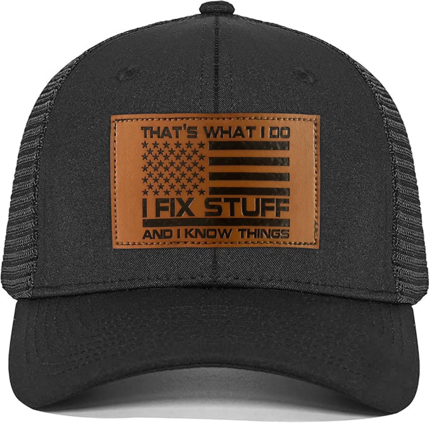 Gifts for Dad, Men,Him, Husband, Grandpa - Dad Gifts for Fathers Day Hat - Ideas Birthday 40th 50th 60th 70th 80th - I Fix Stuff Trucker Hat Black
