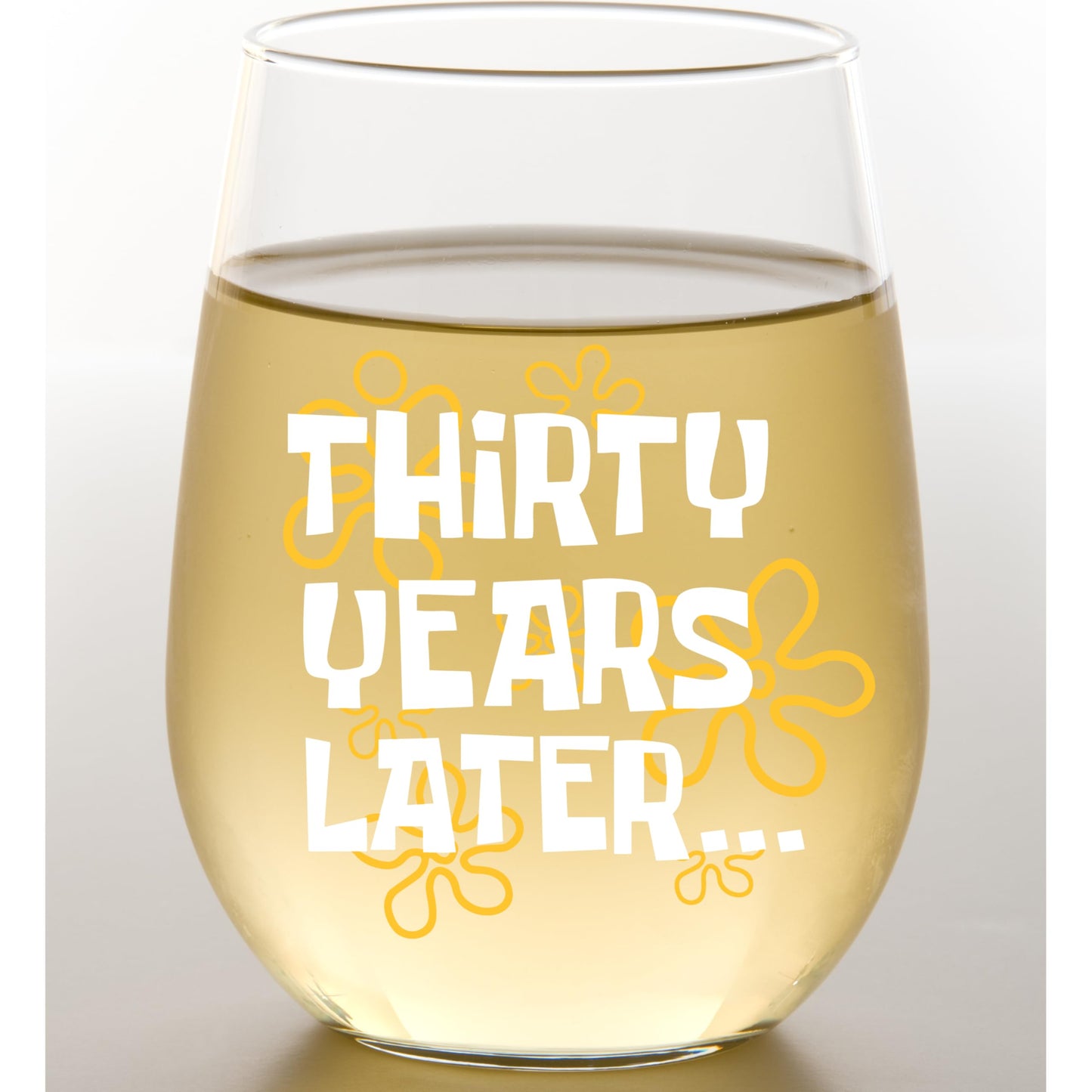 Funny 30th Birthday Wine Glass for Women – “30 Years Later” Design – 15oz Stemless Glass – Nostalgic Gift for Her, Retirement Present, Best Friend or Wine Lover Gift