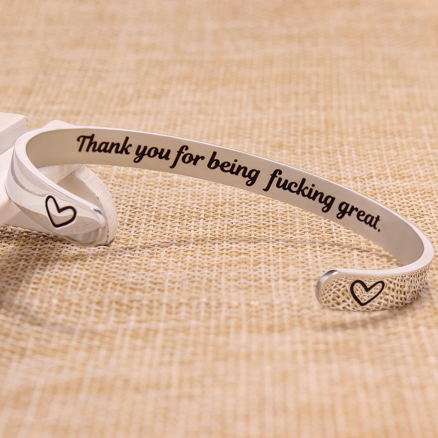 Btysun Inspirtaional Gifts for Women Bracelets for Teen Stainless Steel Cuff Bracelet Motivational Funny Gift for Her Friend Bir