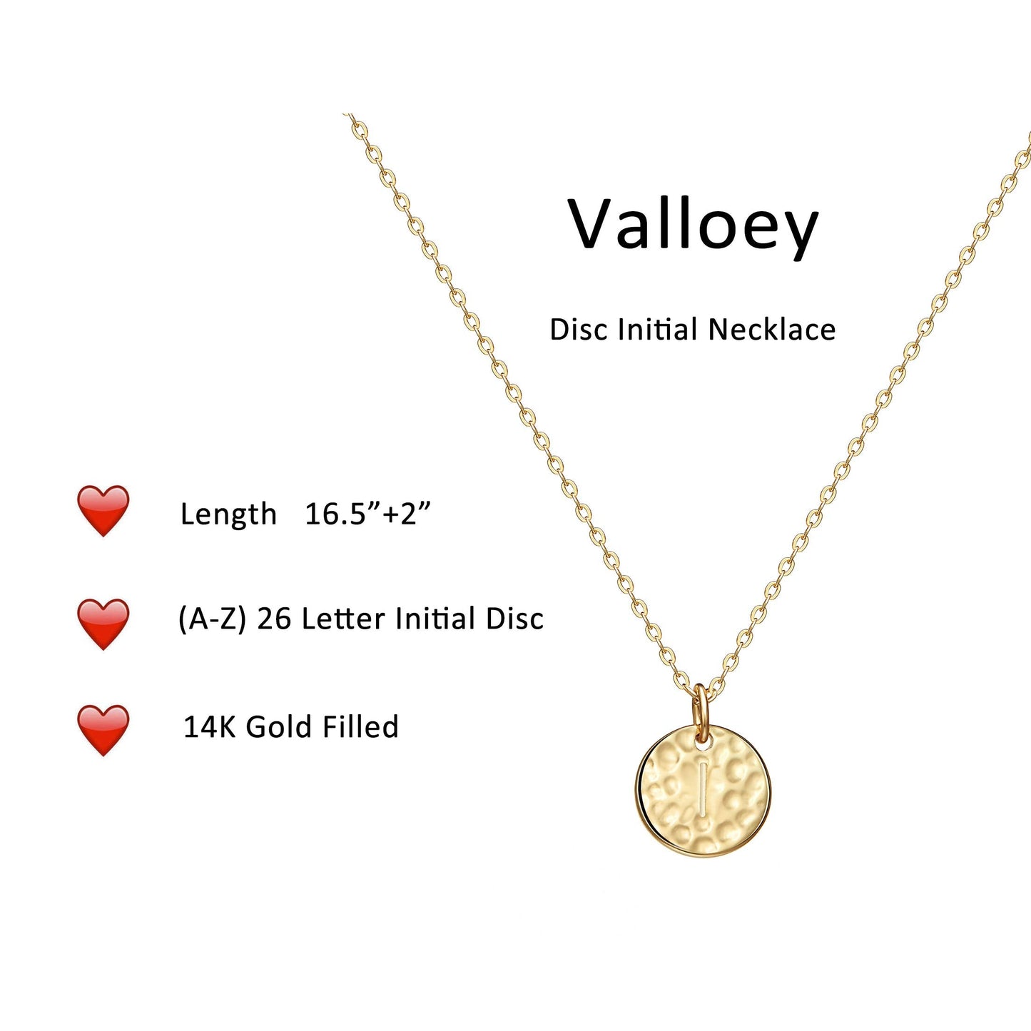 Valloey Rover Initial Necklaces for Women 14K Rose Gold Plated Dainty Letter Necklce Round Coin Pendant Double Side Engraved Q N