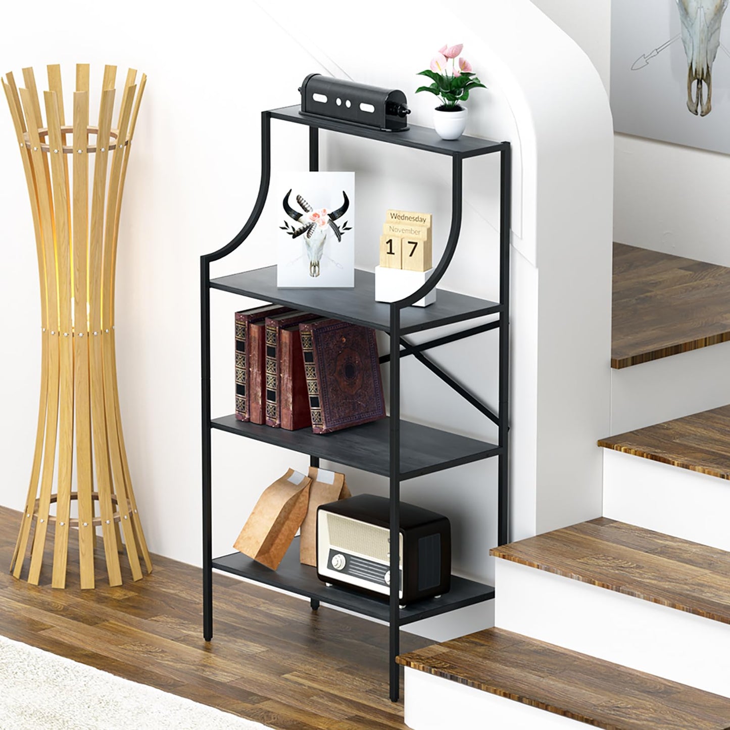 Kasrikly Console Table, entryway Table 4-Tier Sofa Table with Storage Shelves, Couch Table Behind Sofa, Standing Bakers Rack