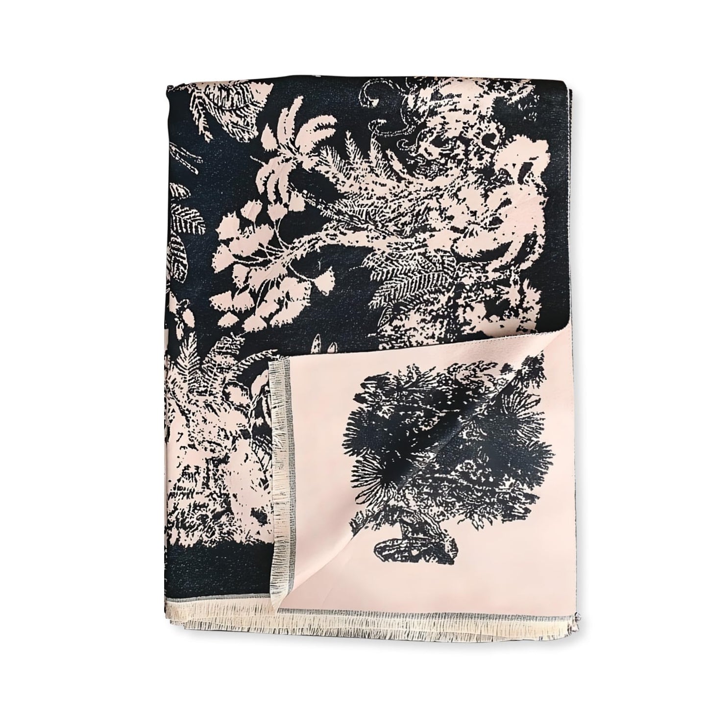 LumiSyne Warm Scarf Cashmere Shawl Women Rainforest Pattern Reversible Pashmina With Tassel Large Long Scarf Warm Wrap Stole
