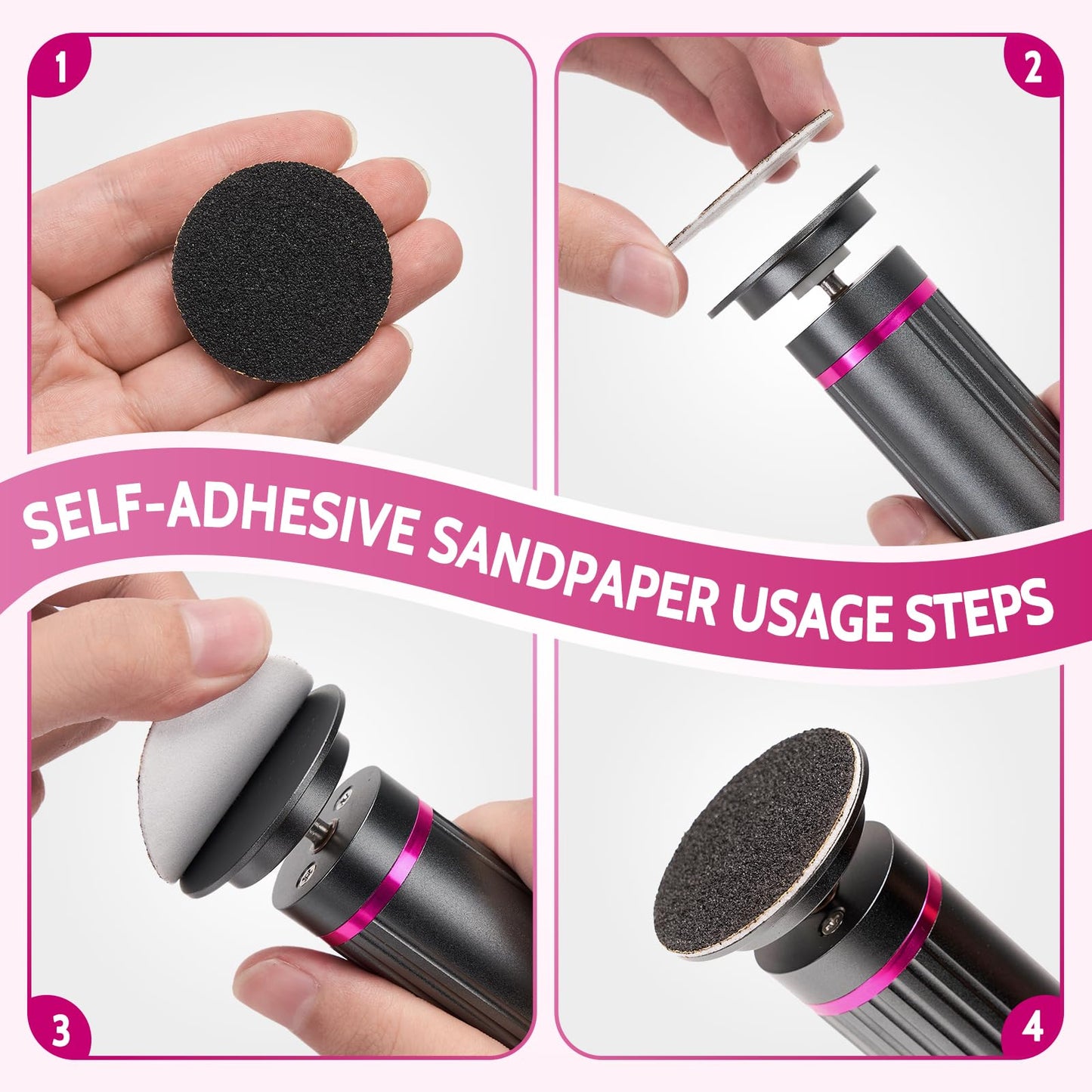 60pcs Replaceable Sandpaper Refill Discs for Electric Foot Callus Remover Hard Dry Dead Skin Remova(120 Grit 30pcs and 80 Grit 3