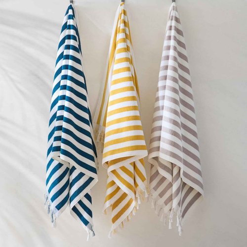 Kassatex Cannes Beach Towels (Yellow/White)