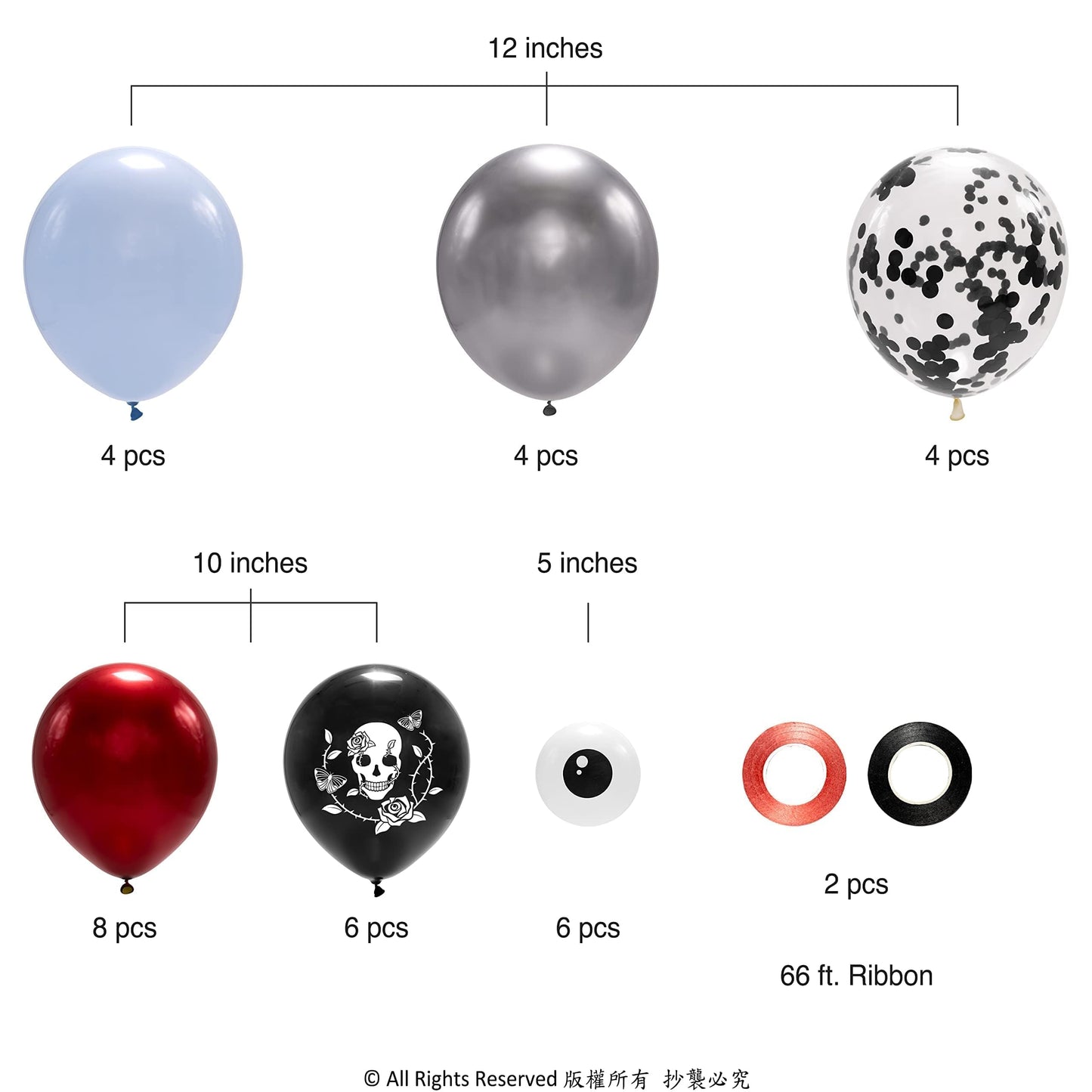 Cheerland Halloween Skull Balloons Gothic Birthday Decorations Skull Rose Decor Skeleton Party Decorations Goth Party Balloon Sugar Skull Spooky Bridal Shower Vampire Blood Balloons Backdrop 34pcs