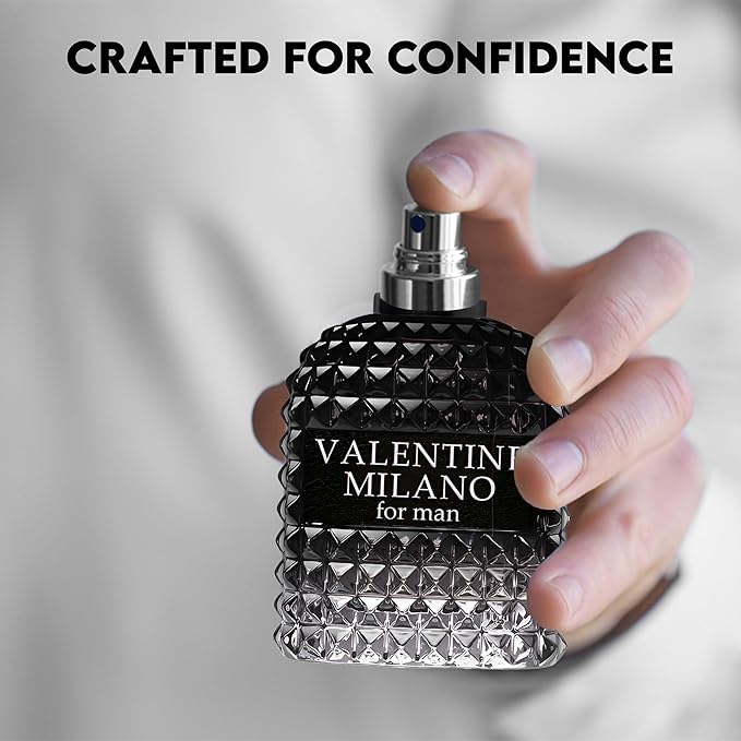 2PCS Valentine Milano/Acqua Black CEO Eau De Toilette for Men-Fresh,Romantic Scent Perfume for Men 3.4 Fl Oz Each Mens Cologne For All Skin Daily Used