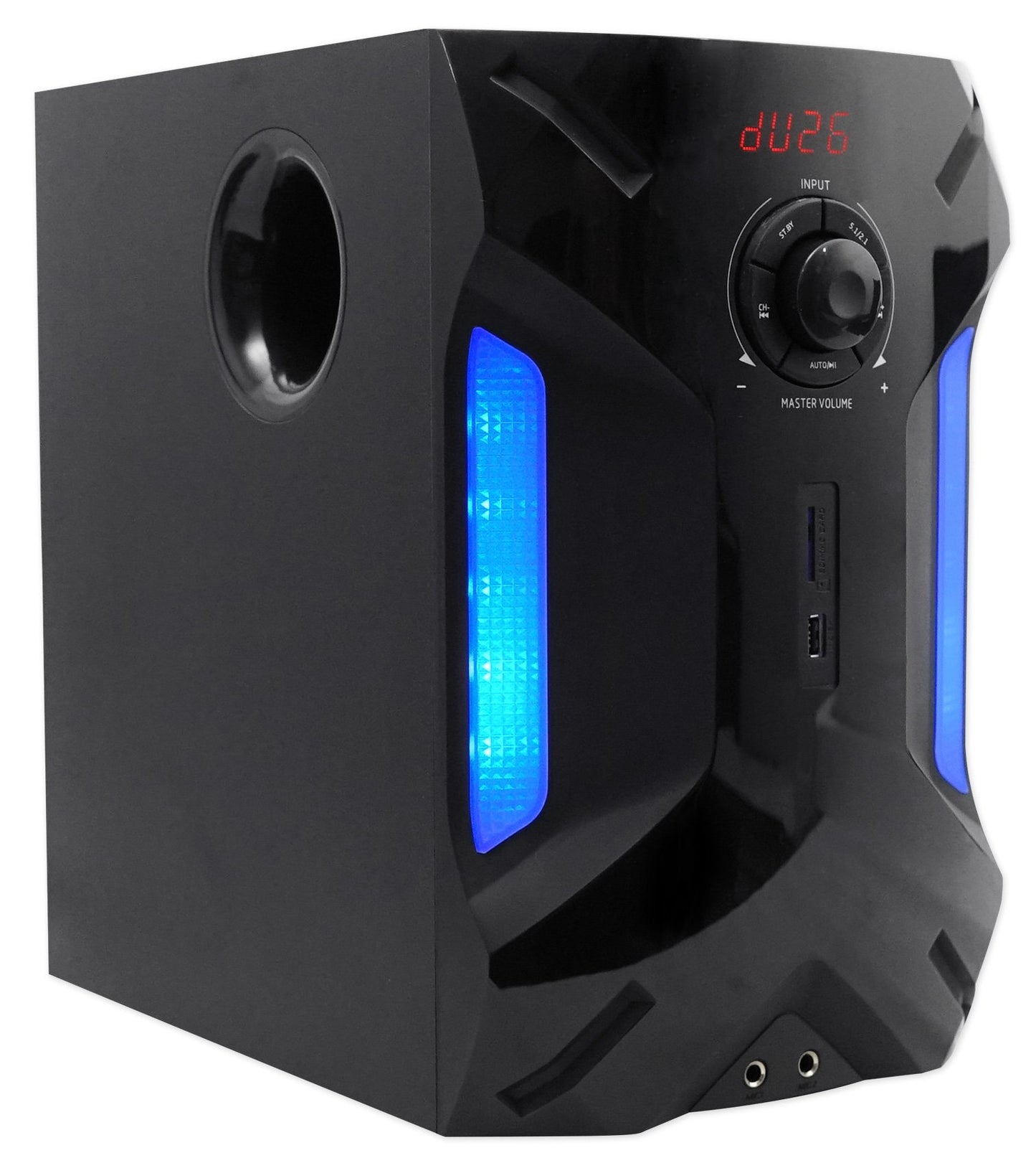 Rockville HTS56 1000W 5.1 Channel Home Theater System, Bluetooth, USB, 8" Subwoofer, LED Light Effects, Remote Control, Optical Input, for Movies, Music & Karaoke