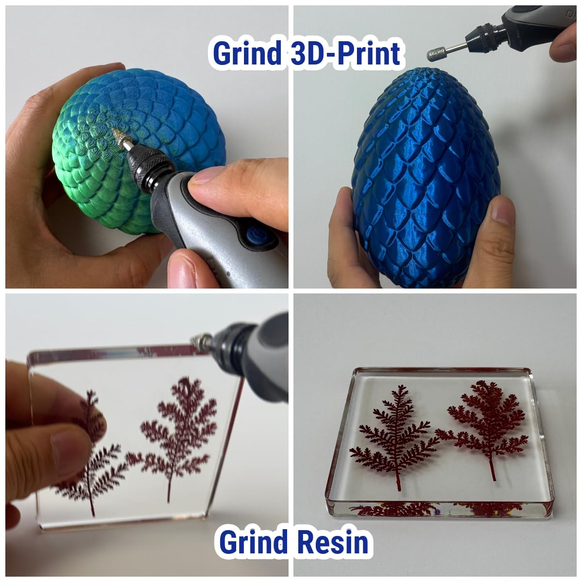 20Pcs 120-Grit Diamond Grinder Bit 1/8" Shank Compatible with Dremel Rotary Tool Attachment Accessories Grinding Burrs for Stone Glass Resin Porcelain Ceramic Quartz Glaze Steel Carve Engrave Polish