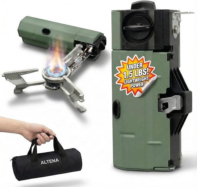 Portable Gas Stove - Reliable for Cooking - Outdoor and Indoor - Versatile Camping Stove - Safe Cooking Burner - by Altena