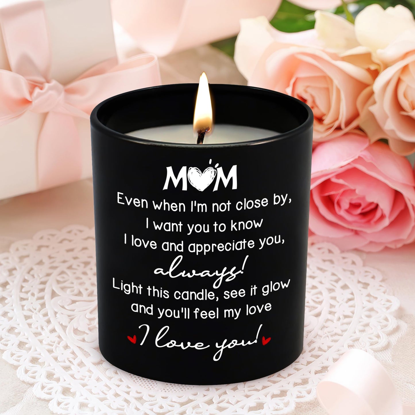 GAUDORA Gifts for Mom from Daughter Son - Long Lasting Vanilla Lavender Scented Candle 10 oz - Long Distance Christmas Birthday Gifts for Mom, Mother in Law, Mama, Grandma, Candle for Women