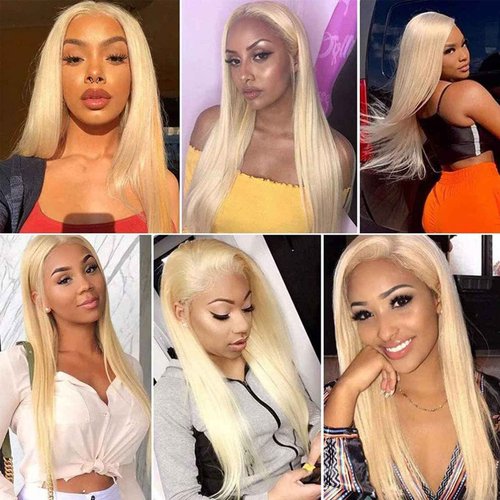 Fabimiya 18 20 22 Inch Bundles Human Hair Blonde 613# Straight Wave Human Hair Bundles Unprocessed Soft Sewn In Hair with Double Weft for Black Women