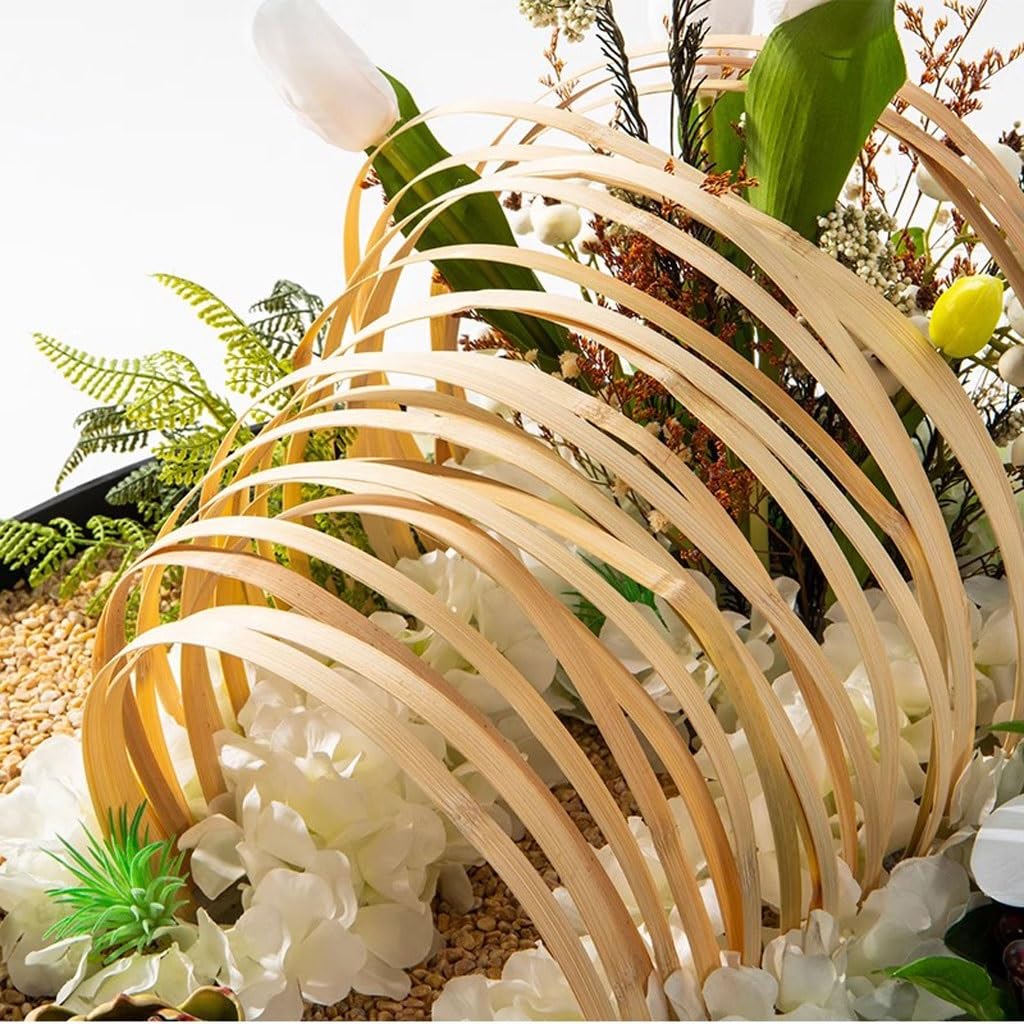 Large Round Table in The Middle of the Turntable Flower Hotel Restaurant Light Luxury Decorations Landscape Fake Plants(Small)