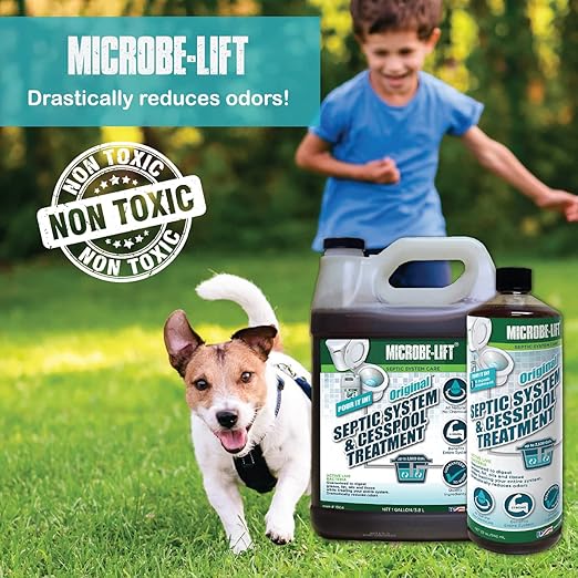 MICROBE-LIFT Septic Tank and Cesspool Treatment Enzymes - 6 Month Supply - Bacteria Digests Grease, Fats, Oils and Tissue, 32oz