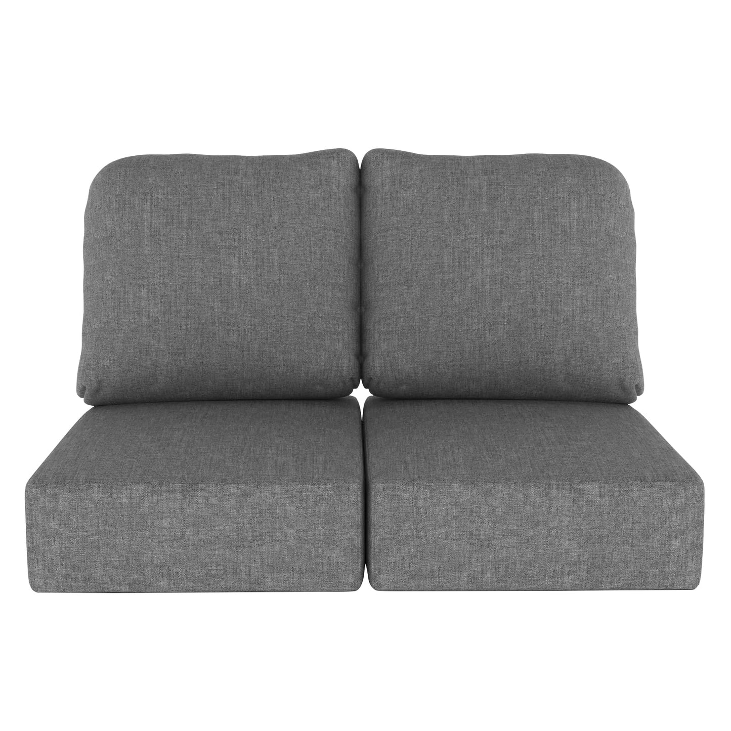 NSFBZA Deep Seat Patio Furniture Replacement Cushions Set of 2(4 Pcs),Outdoor/Indoor Deep Seat Bottom Resilient Foam Filling,for Sectional Sofa Sets,Wicker Chair,Loveseat